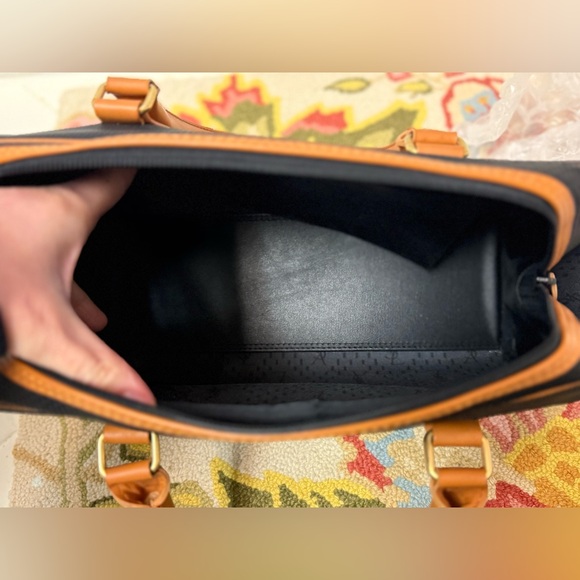 YVES SAINT LAURENT Vintage YSL PVC/Canvas Top Handle Boston Bag - Black/Brown - Picture 14 of 16